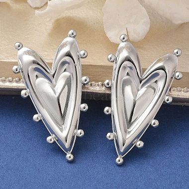 Heart 304 Stainless Steel Stud Earrings