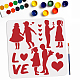 US 1Pc Valentine's Day Couple PET Hollow Out Drawing Painting Stencils(DIY-MA0003-04E)-1