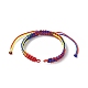 Bracelets tressés en cordon de polyester de couleur dégradée(AJEW-JB01146)-2