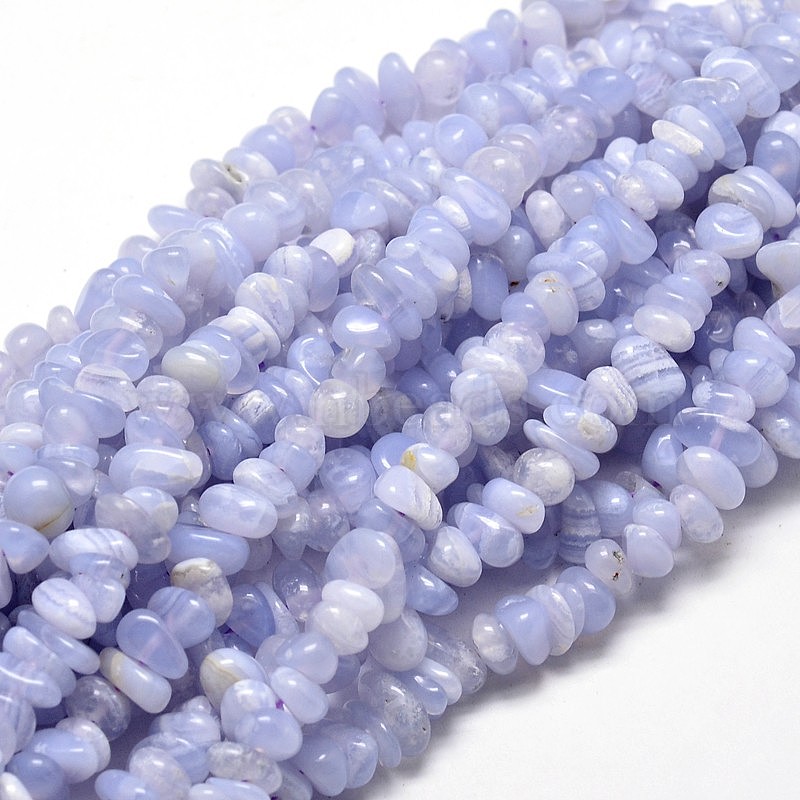 Natural Chalcedony Blue Lace Agate Gemstone 5-8mm Chip Beads For Jewelry Design 