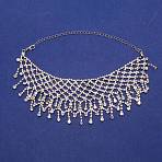 Crystal Rhinestone Bib Necklace, Luxury Braided Necklace for Wedding Party, Platinum, 18.11 inch(46cm)(NJEW-WH0018-01P)