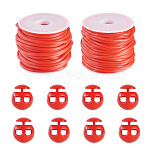 DIY Jewelry Making Kits, including Hollow Pipe PVC Tubular Synthetic Rubber Cord, Plastic Cord Locks & Spool, Fuchsia(DIY-TA0012-83C)