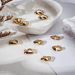10Pcs 304 Stainless Steel Pendants, Puffed Heart, Real 18K Gold Plated, 13x11.5x4.5mm, Hole: 1.2mm(STAS-LP0004-25)