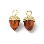 Alloy Enamel Charms, Light Gold, Cadmium Free & Nickel Free & Lead Free, Pine Cones, 14.5x8mm, Hole: 2.4mm(X-FIND-C074-02A)