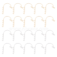 Unicraftale 40Pcs 2 Colors 316 Stainless Steel Ear Cuff Findings, Non Piercing Earring Findings with 6 Loop, Golden & Stainless Steel Color, 59x46x0.5mm, Hole: 4mm, 20pcs/color(STAS-UN0037-71)