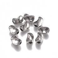 304 Stainless Steel Beads, Twist, Stainless Steel Color, 7x4.5mm, Hole: 2mm(STAS-L234-125A)
