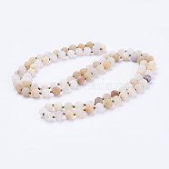 Natural Aventurine Beaded Necklaces, Frosted, Round, 36 inch(91.44cm)(NJEW-P202-36-B21)