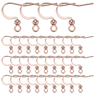 100Pcs 316 Surgical Stainless Steel Earring Hooks, Ear Wire with Ball, Rose Gold, 16x16~19.5x3mm, Hole: 2mm, Pin: 0.7mm(STAS-SC0006-43)