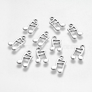 Tibetan Style Pendants, Lead Free, Musical Note, Antique Silver, 16x11x1mm, Hole: 1.5mm(TIBEP-R169-AS-LF)