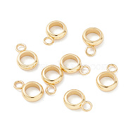 201 Stainless Steel Tube Bails, Loop Bails, Ring Bail Beads, Real 18K Gold Plated, 9x6x2mm, Hole: 1.8mm(X-STAS-M294-02G-01)