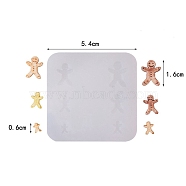 Imitation Food Christmas Cabochon DIY Food Grade Silhouette Silicone Statue Mold, Portrait Sculpture Resin Casting Molds, for UV Resin, Epoxy Resin Craft Making, Gingerbread Man, 54x54mm(PW-WG31329-02)