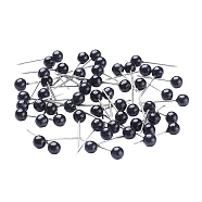 Acrylic Ball Head Map Pins, Drawing Push Pins, with 304 Stainless Steel Pins, Black, 15x4mm(FIND-WH0001-02C)