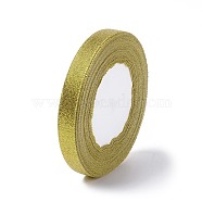 Glitter Metallic Ribbon, Sparkle Ribbon, DIY Material for Organza Bow, Double Sided, Golden Color, Size: about 12mm wide, 25 yards/roll, 10rolls/group, 250yards/group(RS12mmY-G)