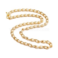 Aluminium Curb Chain Necklaces, with ABS Plastic Imitation Pearl and Alloy Toggle Clasps, Light Gold, 22.83 inch(58cm)(NJEW-JN02921)