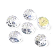 Transparent Spray Painted Glass Beads, Steamed Stuffed Bun Shape, Clear AB, 12x8mm, Hole: 1.2mm(GLAA-I050-09I)