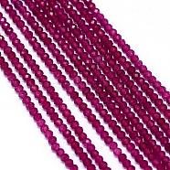 Natural Jade Bead Strands, Faceted, Dyed, Round, 2.5x2mm, Hole: 0.5mm, about 175pcs/strand, 13.3 inch(340mm)(G-G914-2mm-06)