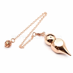 Brass Dowsing Pendulum Big Pendants, Cone Charm, Rose Gold, 230mm(PW-WG35883-02)