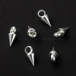 304 Stainless Steel Pendants, Spike/Cone, Silver, 7.5x3mm, Hole: 1.8~2mm(STAS-G214-47S-04)