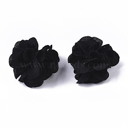 Polyester Fabric Flowers, for DIY Headbands Flower Accessories Wedding Hair Accessories for Girls Women, Black, 34mm(FIND-R076-02A)