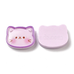 Cute Cartoon Animal Opaque Resin Cabochons, Cat Shape, 19x24x6mm(X-RESI-C034-05E)