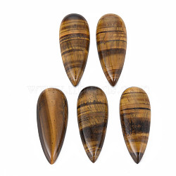 Natural Tiger Eye Cabochons, Teardrop, 37.5~38x15x6.5mm(G-N326-123A)