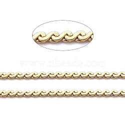 304 Stainless Steel Serpentine Chains, Soldered, with Spool, Golden, 0.8x0.3mm, about 32.8 Feet(10m)/roll(CHS-F011-12A-G)