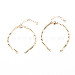 2Pcs 304 Stainless Steel Twisted Chain Bracelet Making, with Clasps and Jump Rings, Golden, 6-1/8 inch(15.5cm), 2pcs/set(AJEW-JB00927)
