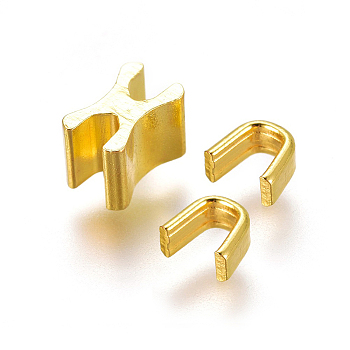 Clothing Accessories, Brass Zipper Repair Down Zipper Stopper and Plug, Golden, 6.5x4x4.5mm, 4x4.5x2.5mm