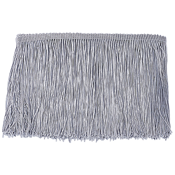 Polyester Fringe Tassel Trim, for Curtain, Costume Accessories, Gray, 150x1mm, 10 yards/card