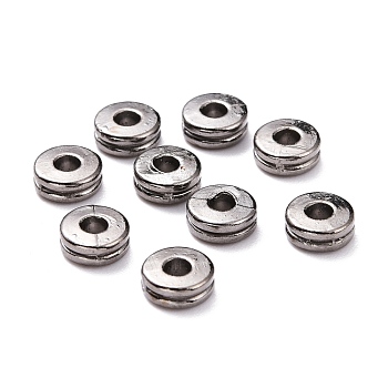 Alloy Spacer Beads, Flat Round, Cadmium Free & Lead Free, Gunmetal, 6x2.5mm, Hole: 2mm