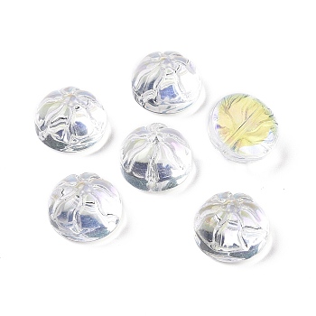 Transparent Spray Painted Glass Beads, Steamed Stuffed Bun Shape, Clear AB, 12x8mm, Hole: 1.2mm