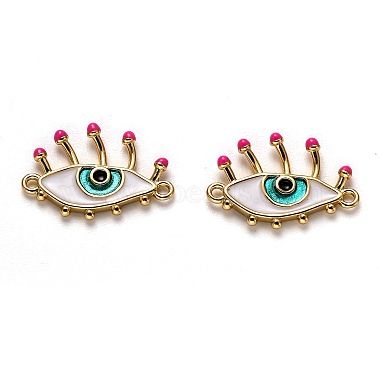 Real 18K Gold Plated Colorful Eye Brass+Enamel Links