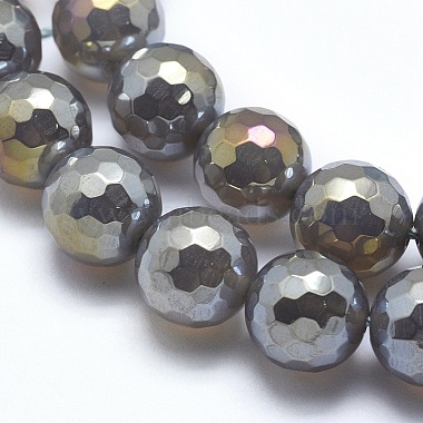 Electroplated Natural Agate Beads Strands(G-O164-01A-6mm)-3