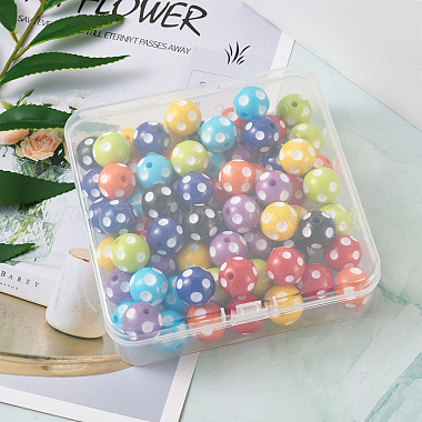 Cheriswelry 80Pcs 8 Colors Opaque Resin Beads(RESI-CW0001-06B)-3