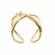 Real 18K Gold Plated Brass Criss Cross Cuff Ring(RJEW-S045-130-NF)-3