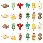 24Pcs 12 Styles Opaque Resin Imitation Food Pendants, Kebab Charms with Platinum Tone Iron Loops, Mixed Color, 20~35x13~27x6~8mm, Hole: 1.8~2mm, 2pcs/style
(CRES-CJ0001-61)