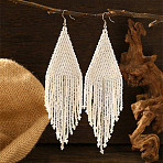 Bohemian Style Glass Seed Bead Handmade Tassel Dangle Earrings for Women(HZ9265)