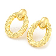 Rack Plating Brass Oval Stud Earrings, Long-Lasting Plated, Lead Free & Cadmium Free, Real 18K Gold Plated, 24.5x18mm(EJEW-A028-46G)