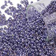 TOHO Round Seed Beads, Japanese Seed Beads, (PF567) PermaFinish Purple Metallic, 11/0, 2.2mm, Hole: 0.8mm, about 1110pcs/10g(X-SEED-TR11-PF0567)