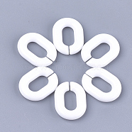 Acrylic Linking Rings, Quick Link Connectors, For Jewelry Chains Making, Oval, White, 24x18x5mm, Hole: 13x7mm, about 400pcs/500g(OACR-S029-54A-01)