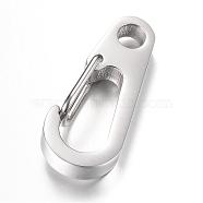 304 Stainless Steel Keychain Clasp Findings, Stainless Steel Color, 45x21x4mm(STAS-R065-76)