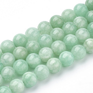 Natural Myanmar Jade/Burmese Jade Beads Strands, Round, Dyed, 6mm, Hole: 1mm, about 62pcs/strand, 15.5 inch(G-T064-22-6mm)