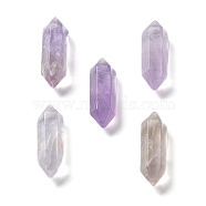 Natural Amethyst Double Terminated Pointed Beads, No Hole, Faceted, Bullet, 16x5x4.5mm(G-G012-28)
