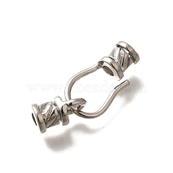 Brass S-Hook Clasps, Cadmium Free & Lead Free, Long-Lasting Plated, Rack Plating, Column, Platinum, 23mm(KK-M313-39P)