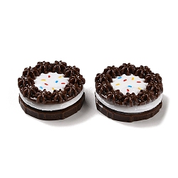 Opaque Resin Imitation Food Decoden Cabochons, Cake, Coconut Brown, 26x11mm(CRES-L037-15B)
