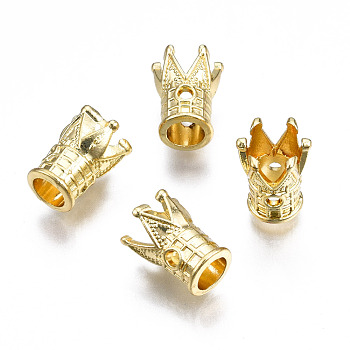 Rack Plating Alloy Beads, Cadmium Free & Lead Free, Crown, Light Gold, 12x9.5x8.5mm, Hole: 1.5mm