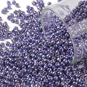 TOHO Round Seed Beads, Japanese Seed Beads, (PF567) PermaFinish Purple Metallic, 11/0, 2.2mm, Hole: 0.8mm, about 1110pcs/10g