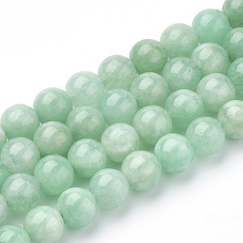 Natural Myanmar Jade/Burmese Jade Beads Strands, Round, Dyed, 6mm, Hole: 1mm, about 62pcs/strand, 15.5 inch