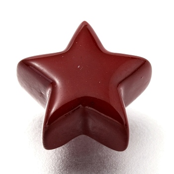 Spray Painted Brass Beads, Star, Dark Red, 9.5x10x5.5mm, Hole: 2.3mm