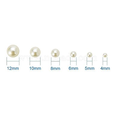 perle d'imitation beige cabochons acryliques en dôme cabochons acryliques assortis tailles diverses 4-12 mm(SACR-PH0001-24)-2